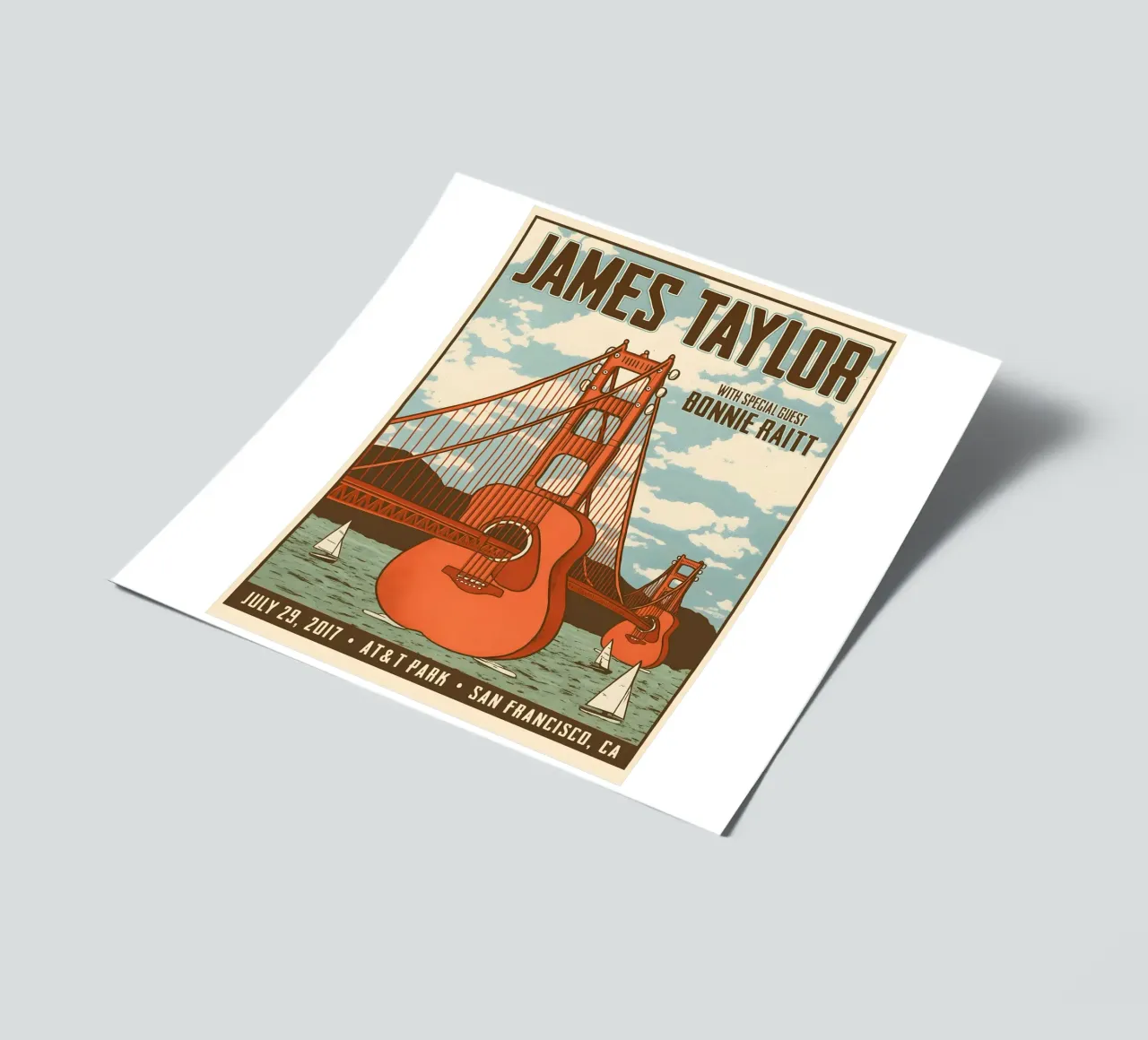 Vintage Tin Signs James Taylor with Bonnie Raitt Concert sticker sheet by DGUnder