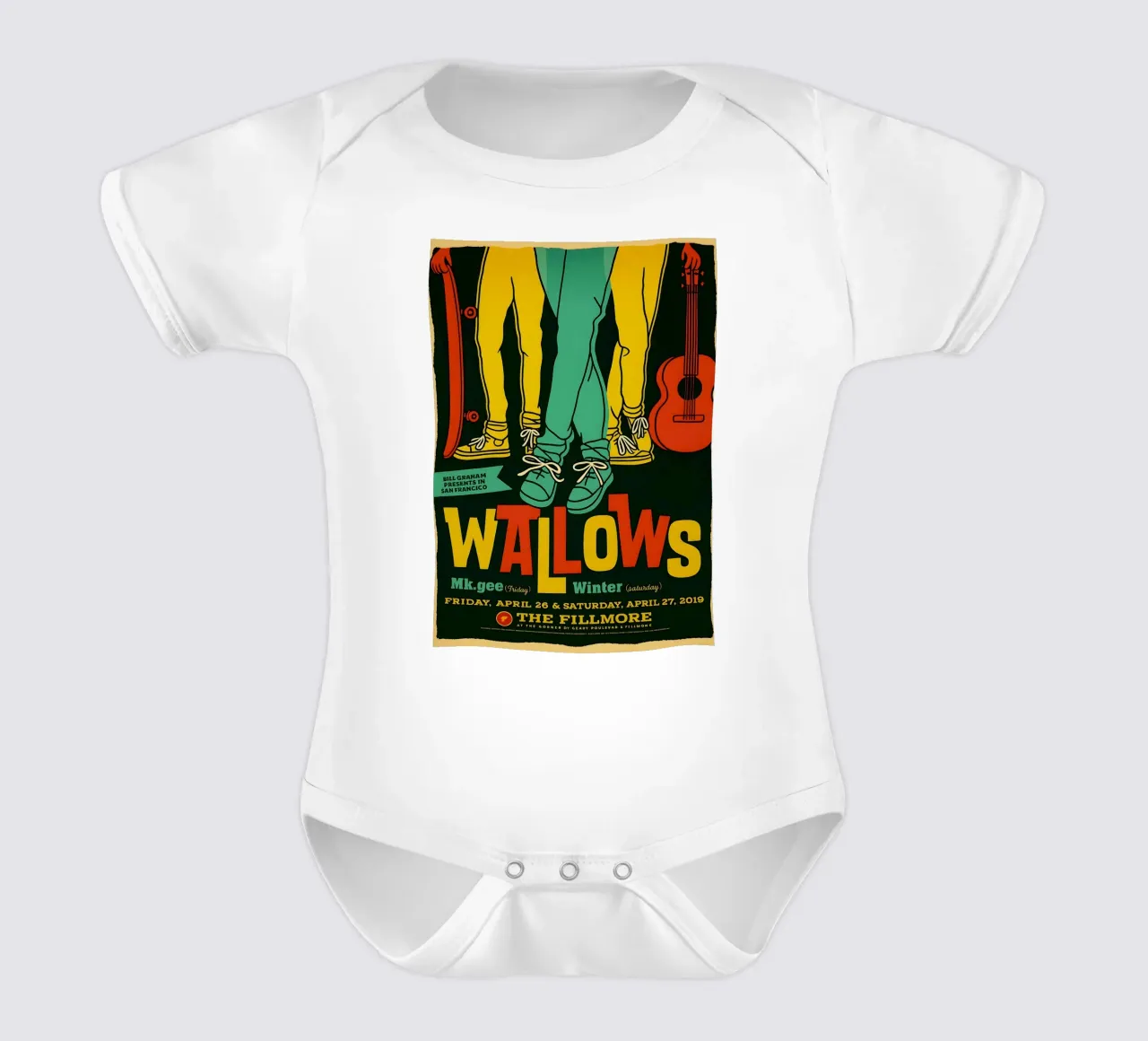 WALLOWS FRIDAY APRIL 26 & SATURDAY APRIL 27 2019 short-sleeve baby romper by DGUnder