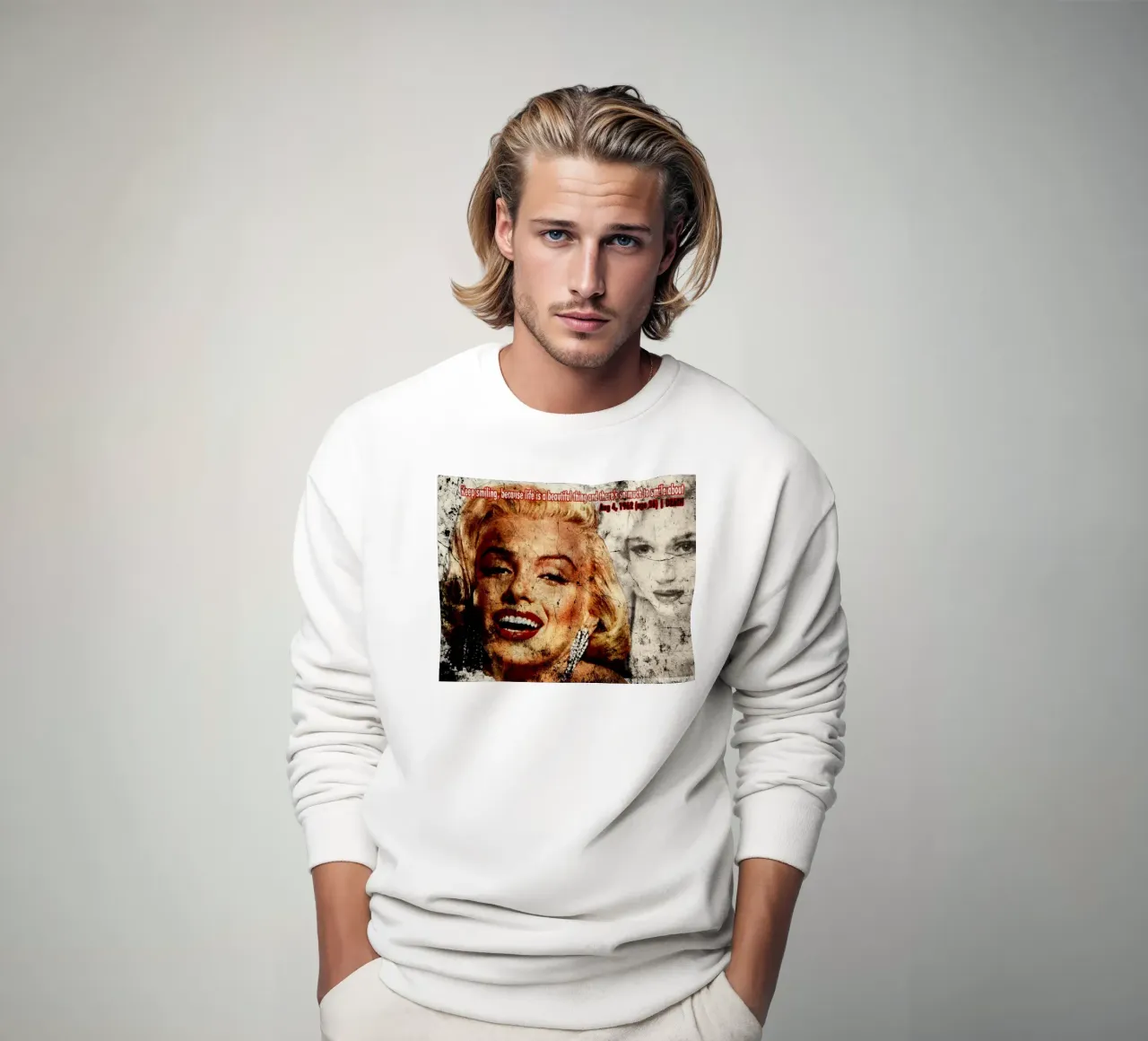 Marilyn Monroe Muro antico felpa da Abasa Inaraya