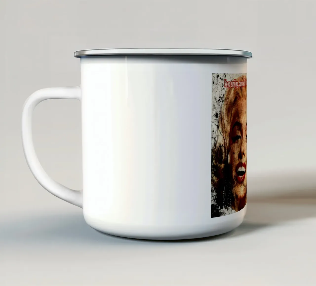 Marilyn Monroe Muro antico tazza in smalto da Abasa Inaraya