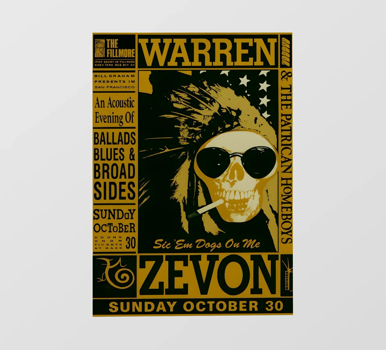 Warren Zevon Fillmore 1988 Mini Concert pvc cover by DGUnder