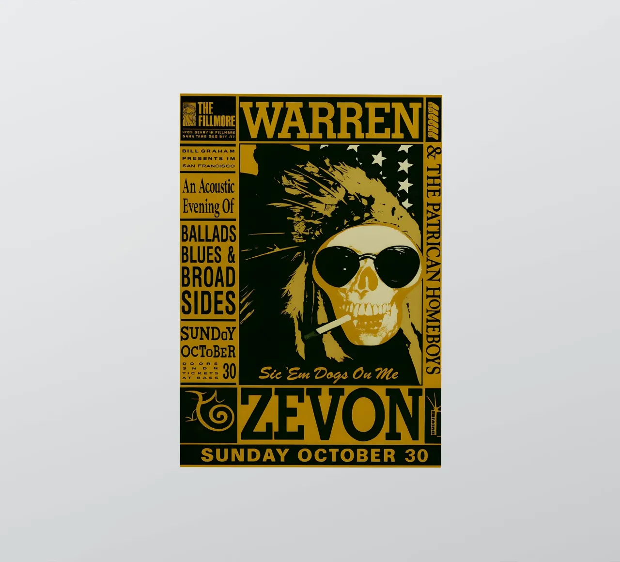 Warren Zevon Fillmore 1988 Mini Concert sticker by DGUnder