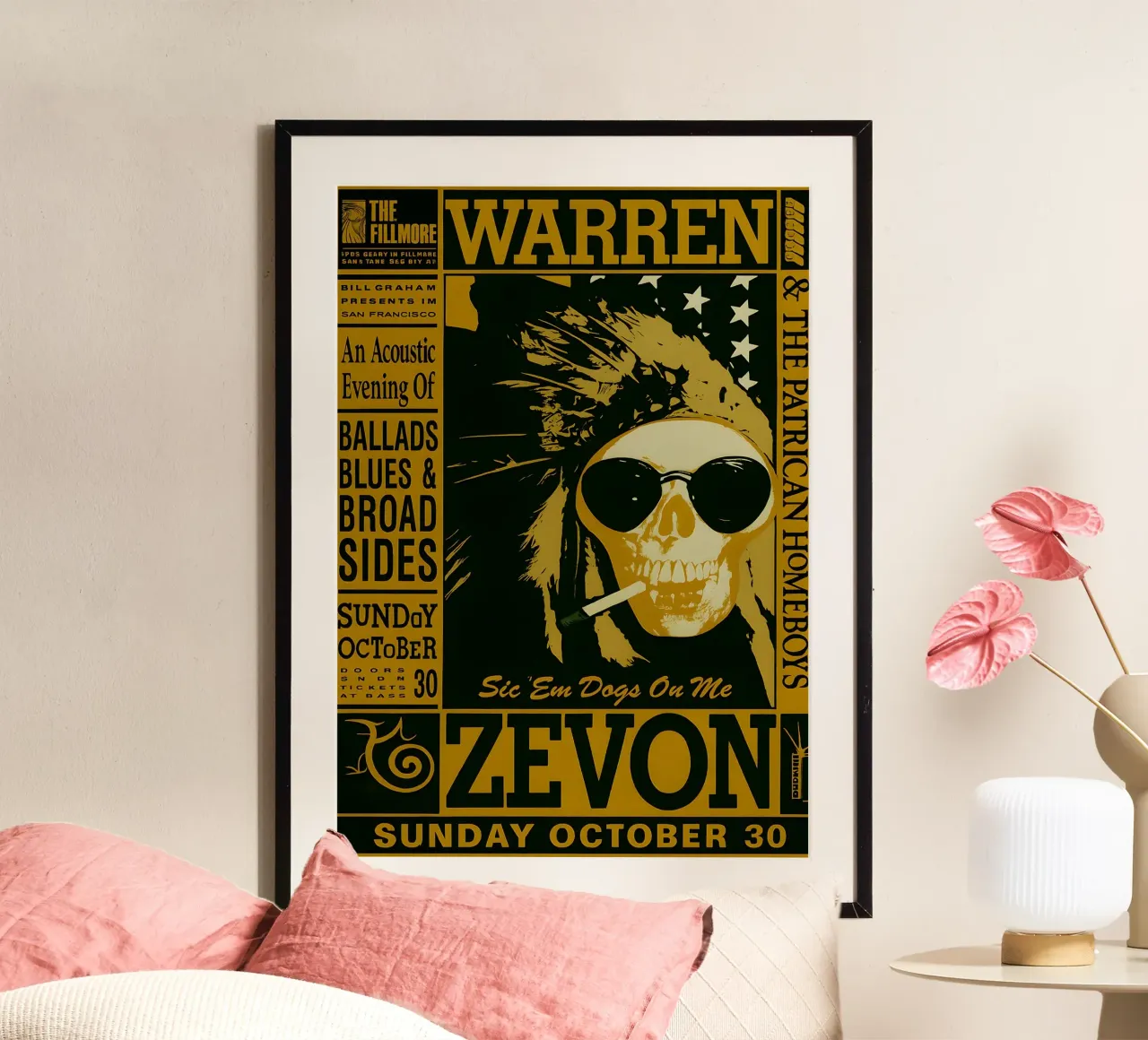 Warren Zevon Fillmore 1988 Mini Concert poster by DGUnder
