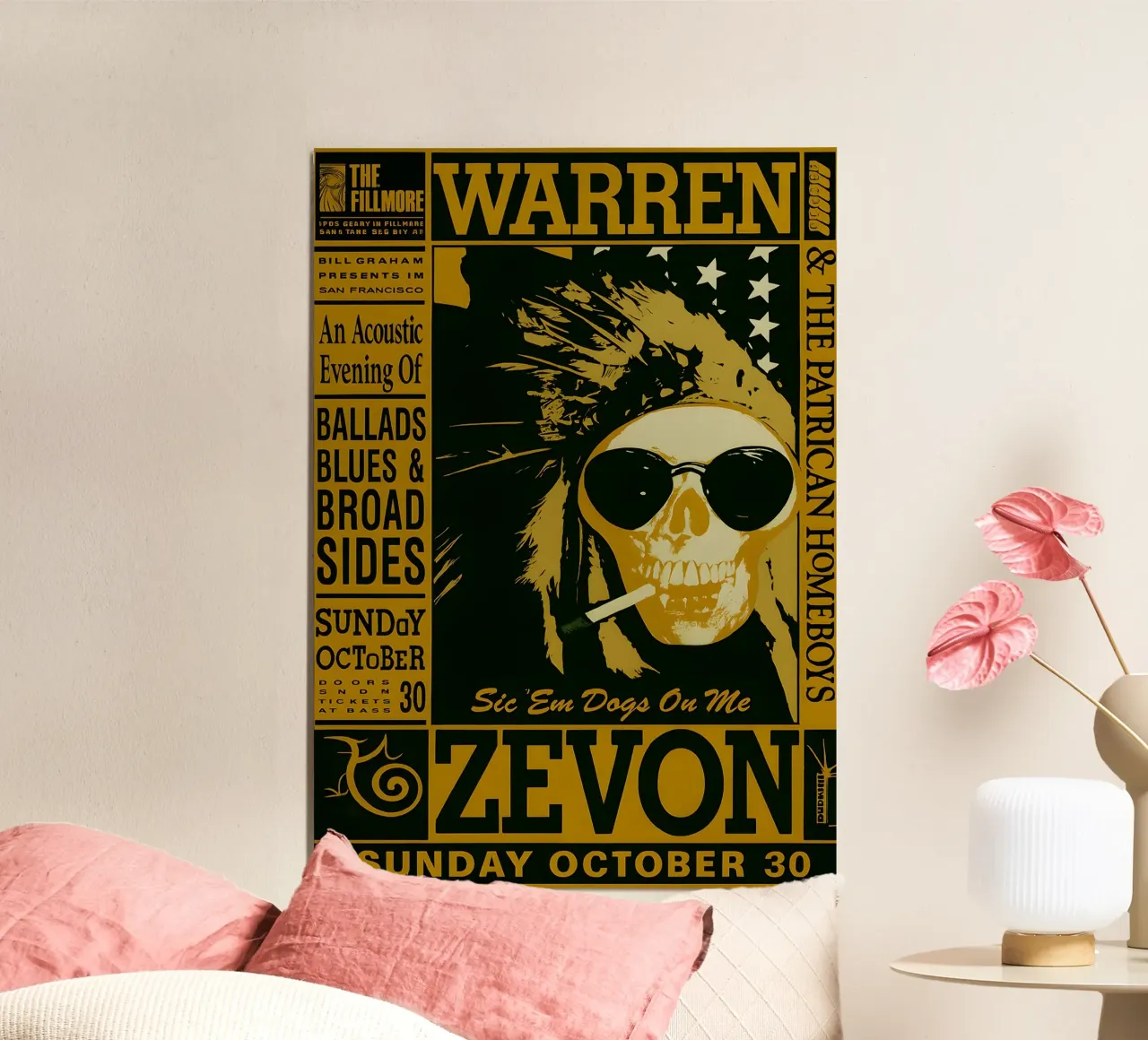 Warren Zevon Fillmore 1988 Mini Concert poster by DGUnder