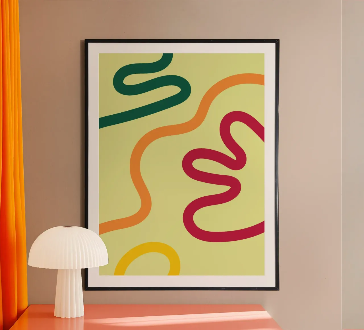 Linea d'arte corda colorata poster con telaio in plastica da galihstudio