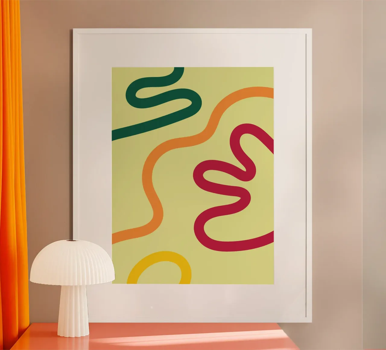 Linea d'arte corda colorata poster con telaio in plastica da galihstudio