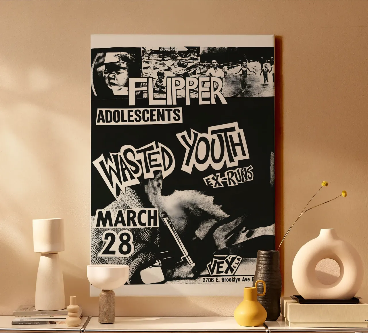 Wasted Youth Punk Flyer Posters and Art Prints canvas by DGUnder