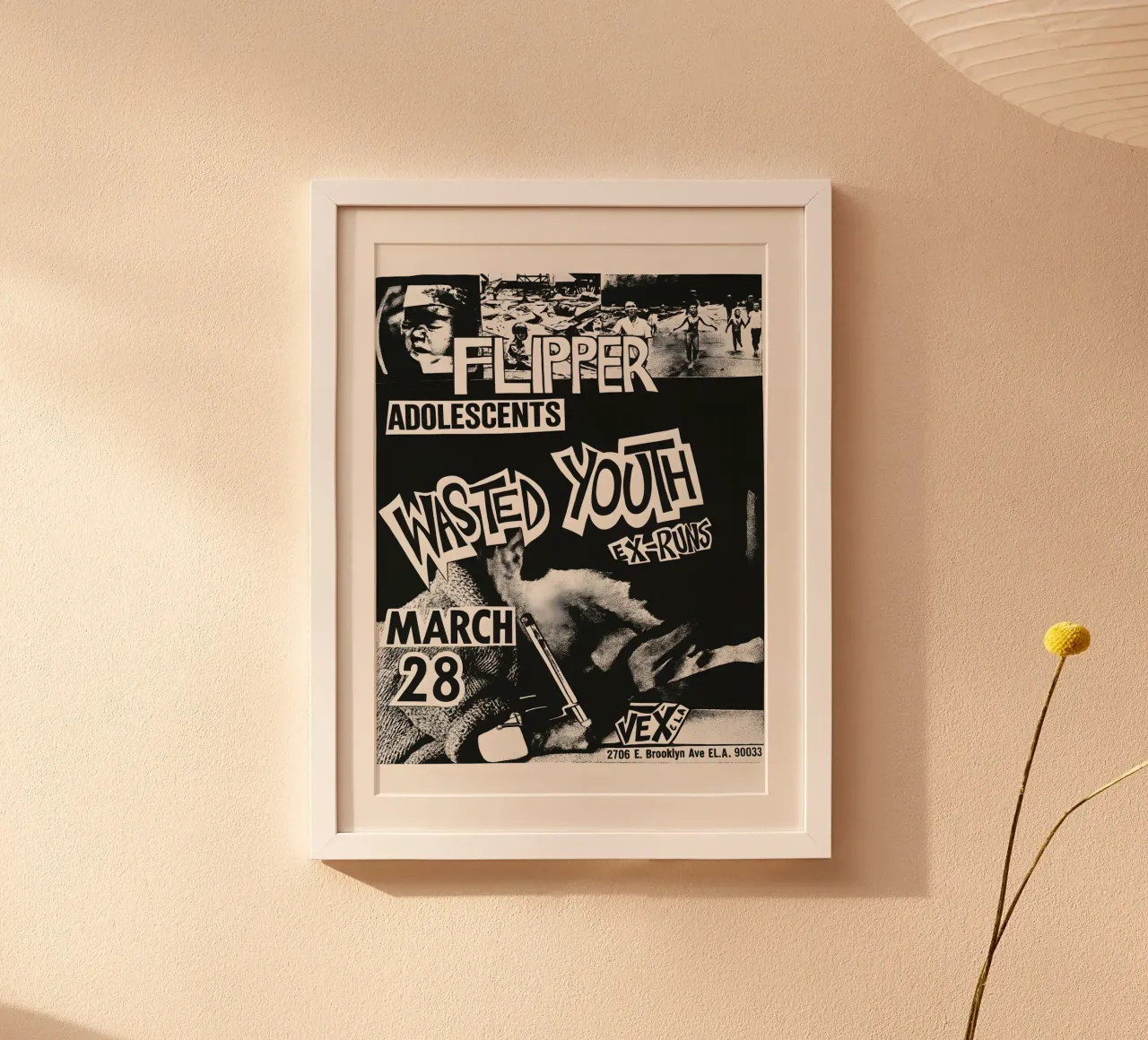 Wasted Youth Punk Flyer Posters and Art Prints poster da DGUnder
