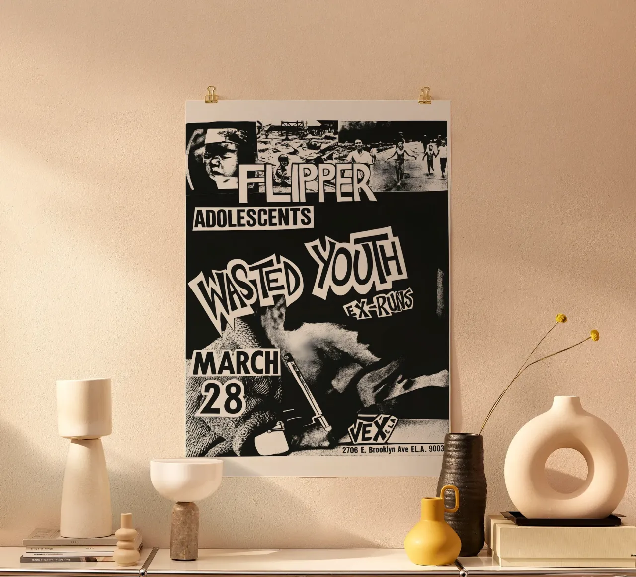 Wasted Youth Punk Flyer Posters and Art Prints poster da DGUnder