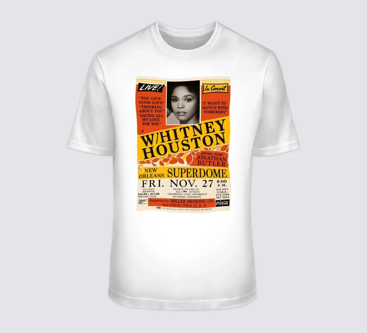 Whitney Houston 1987 Concert t-shirt by DGUnder