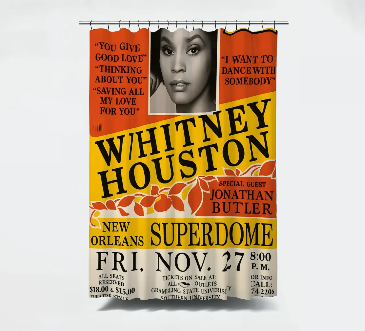 Whitney Houston 1987 Concert shower curtain by DGUnder