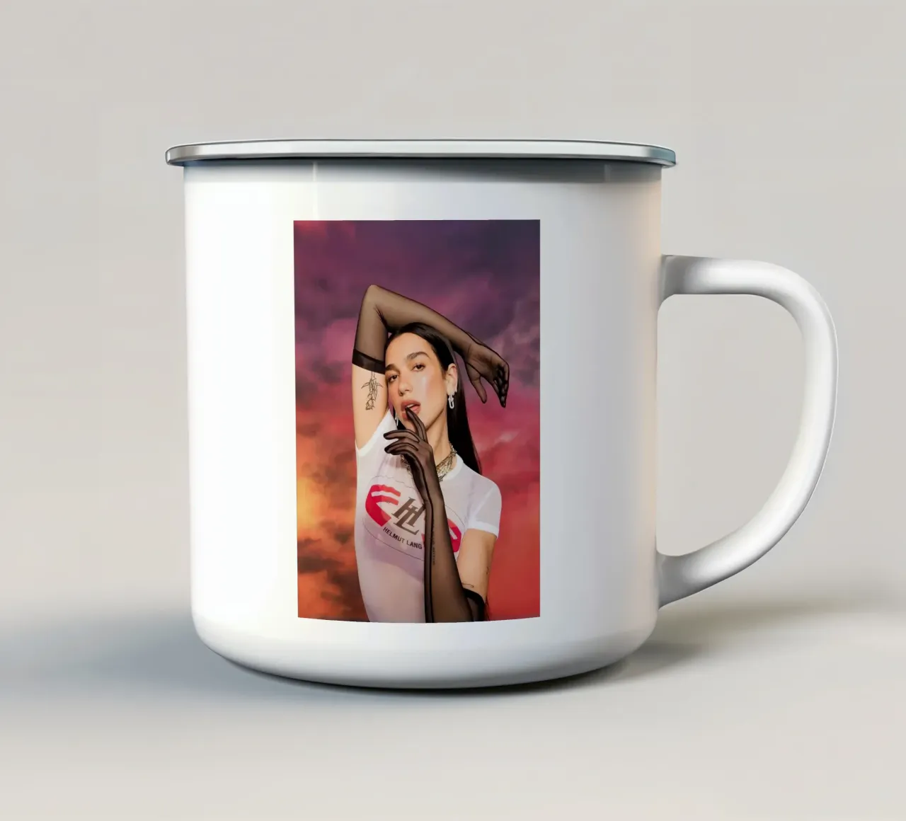 Dua Lipa tazza in smalto da Musadad Shop