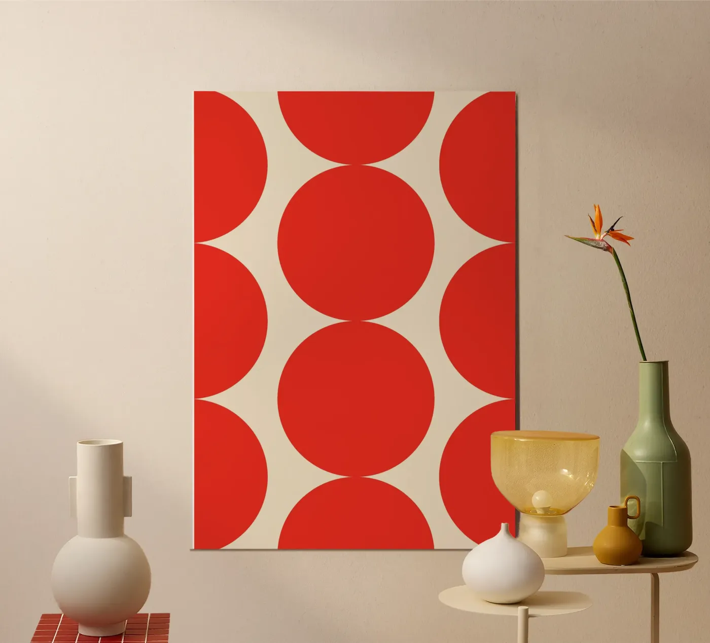 Red Dot Circle Abstract poster by galihstudio