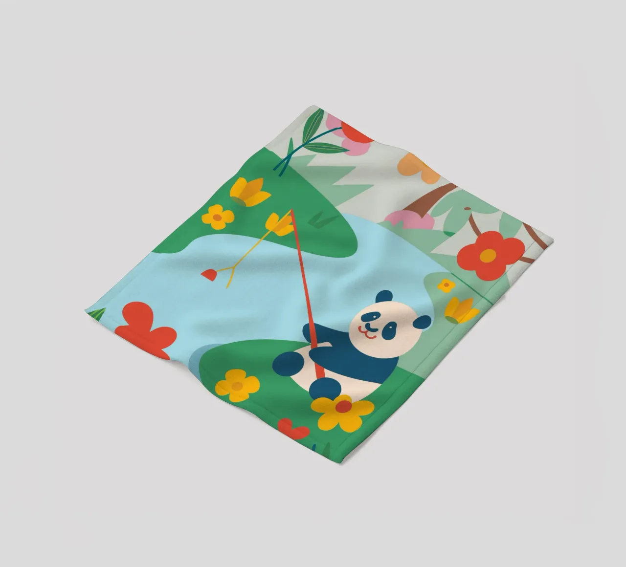 Fischereipanda Fleecedecke von CUTE ANIMALS