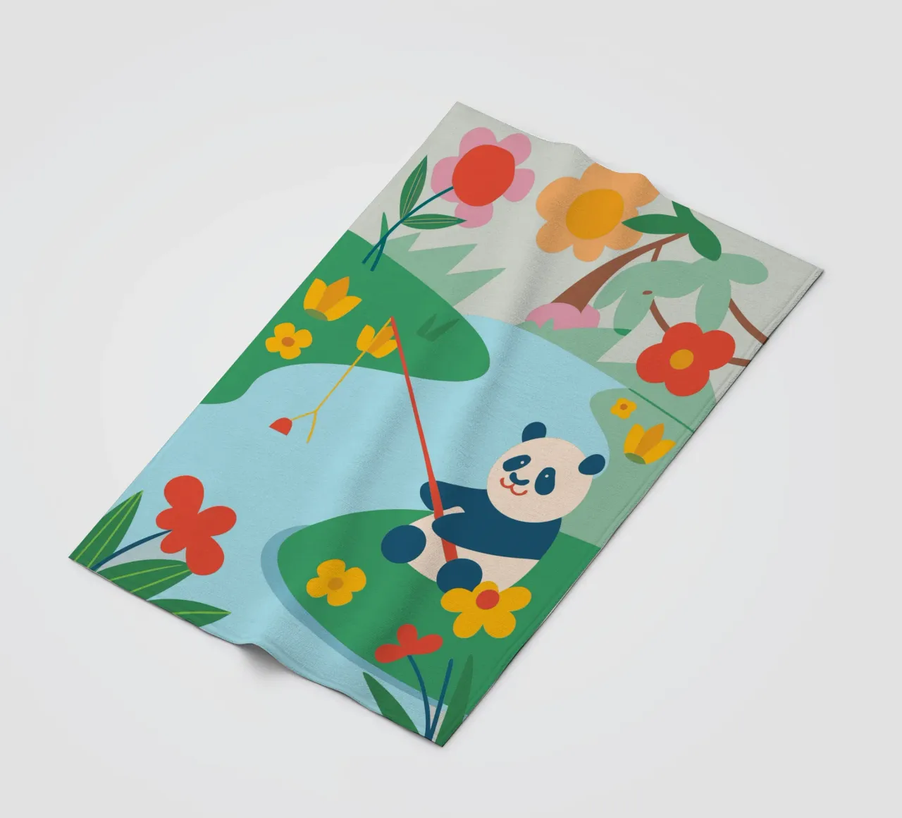 Fischereipanda Fleecedecke von CUTE ANIMALS