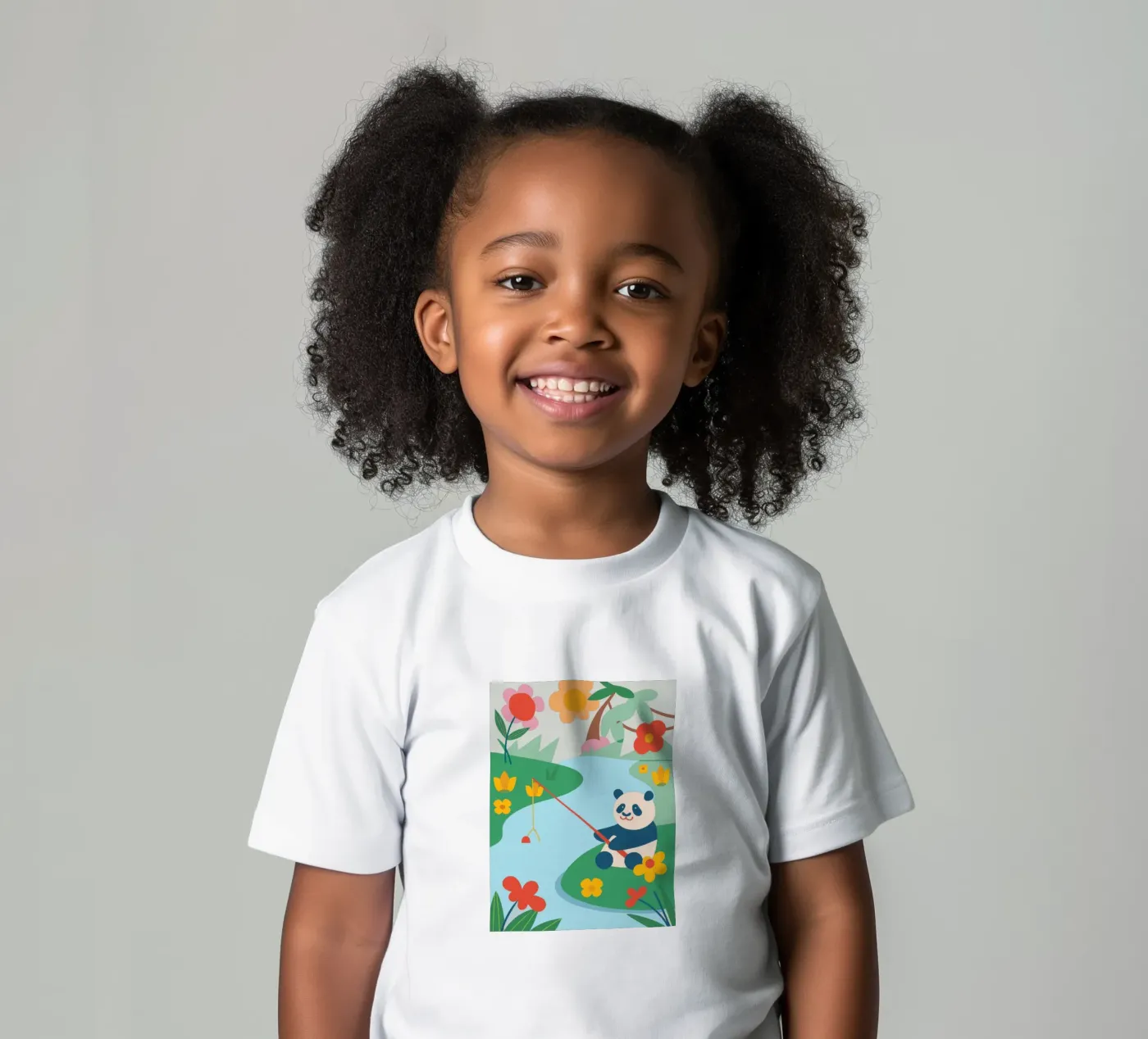 Fischereipanda Kinder T-Shirt von CUTE ANIMALS