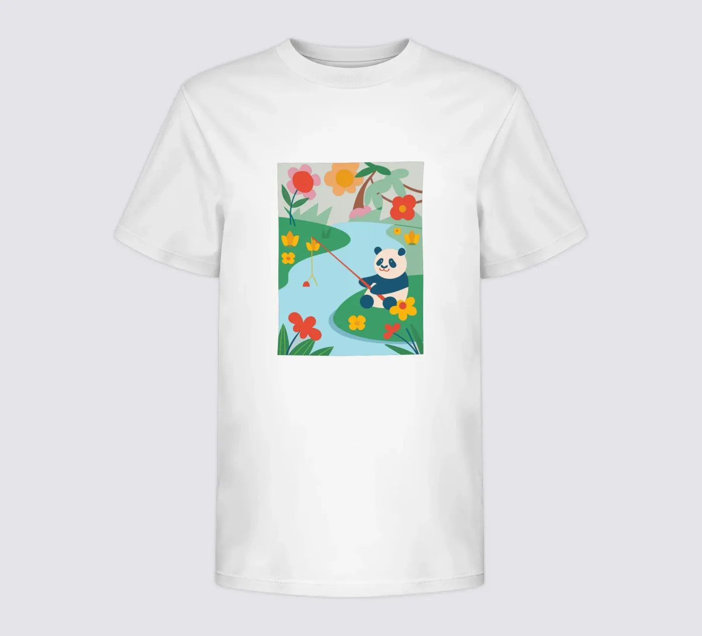 Fischereipanda Kinder T-Shirt von CUTE ANIMALS