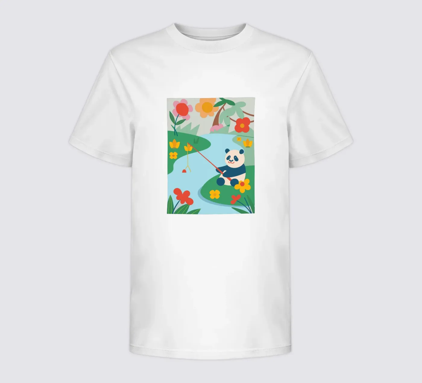 Fischereipanda Kinder T-Shirt von CUTE ANIMALS