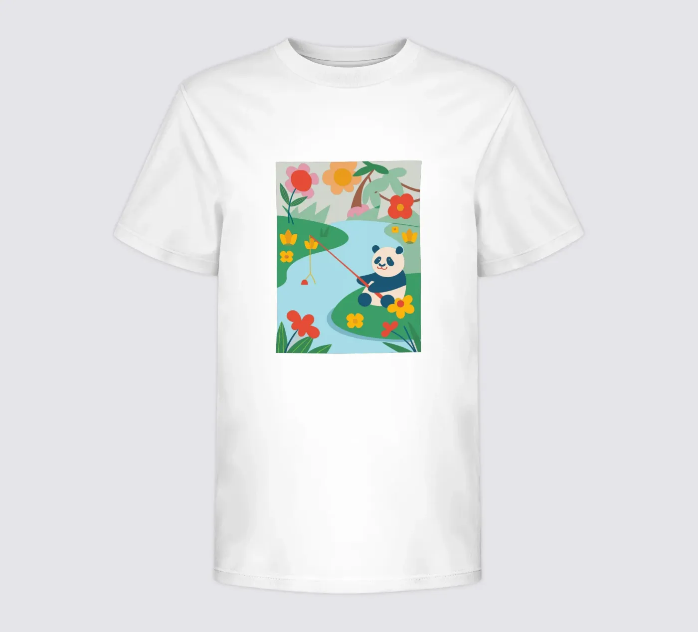 Fischereipanda Kinder T-Shirt von CUTE ANIMALS