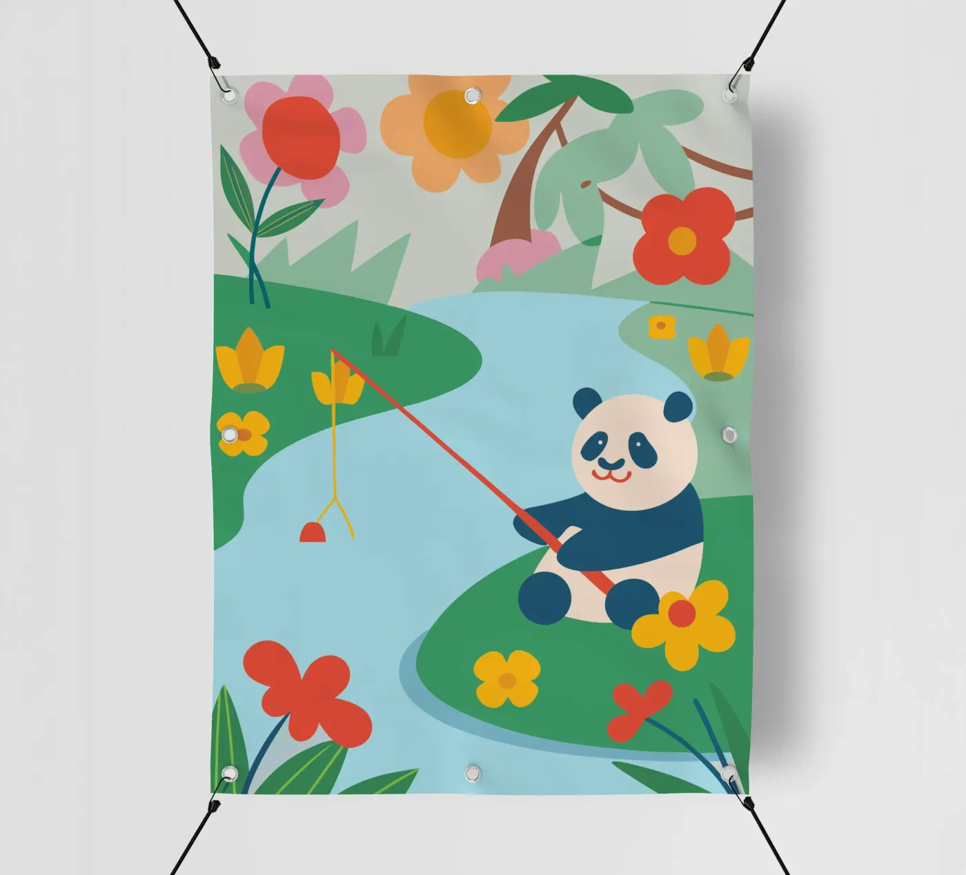 Fischereipanda PVC Plane von CUTE ANIMALS