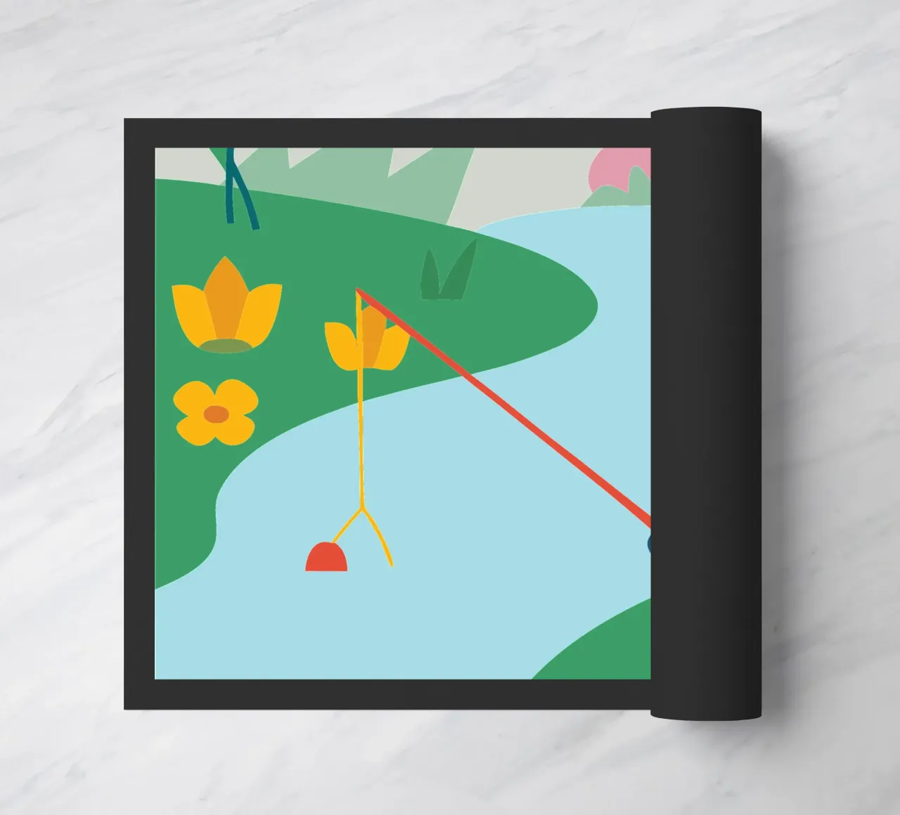 Fischereipanda Fußmatte von CUTE ANIMALS