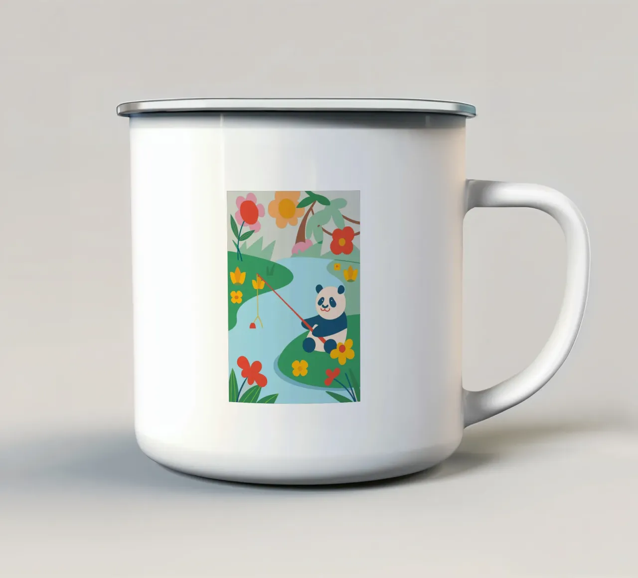 Panda da pesca tazza in smalto da CUTE ANIMALS