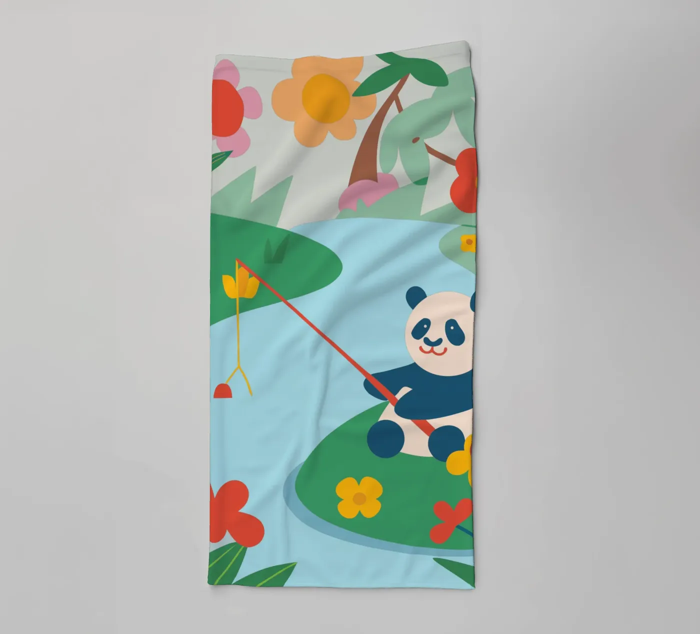 Fischereipanda Handtuch von CUTE ANIMALS