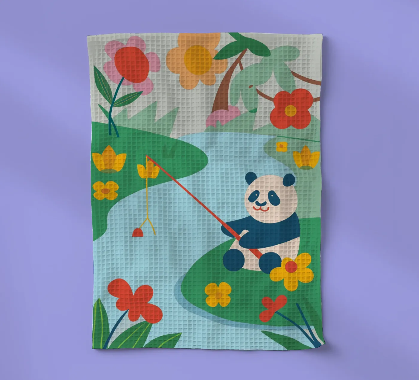 Fischereipanda Geschirrtuch von CUTE ANIMALS