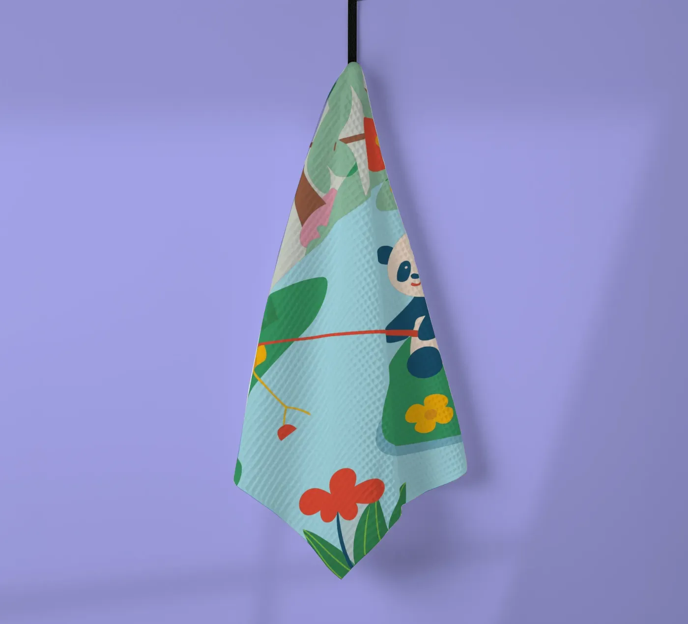 Fischereipanda Geschirrtuch von CUTE ANIMALS