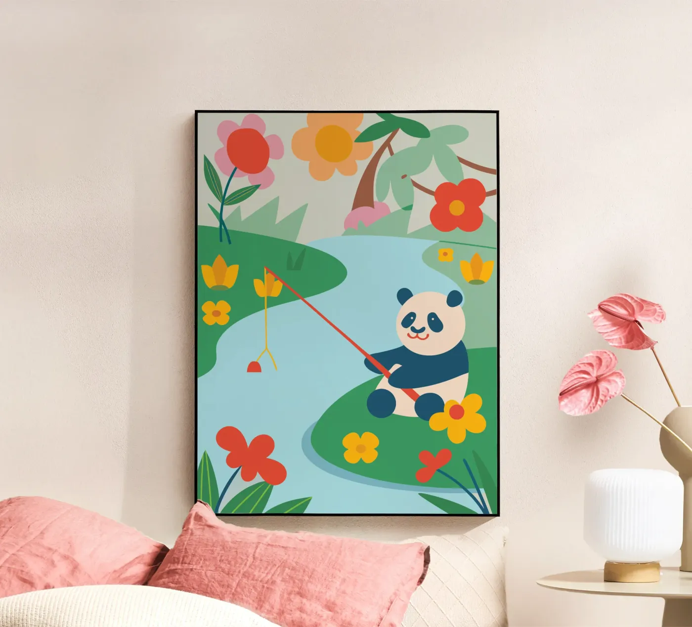 Fishing Panda plexiglas de CUTE ANIMALS