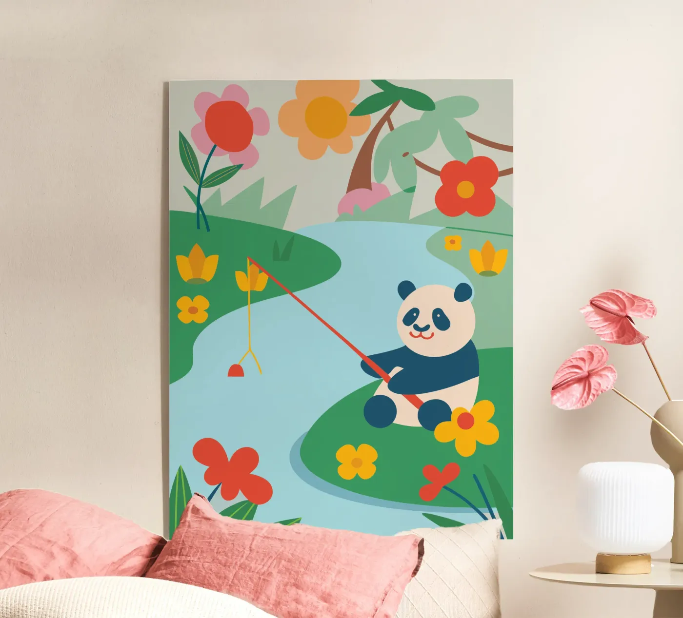 Fischereipanda Acryl-Glas von CUTE ANIMALS