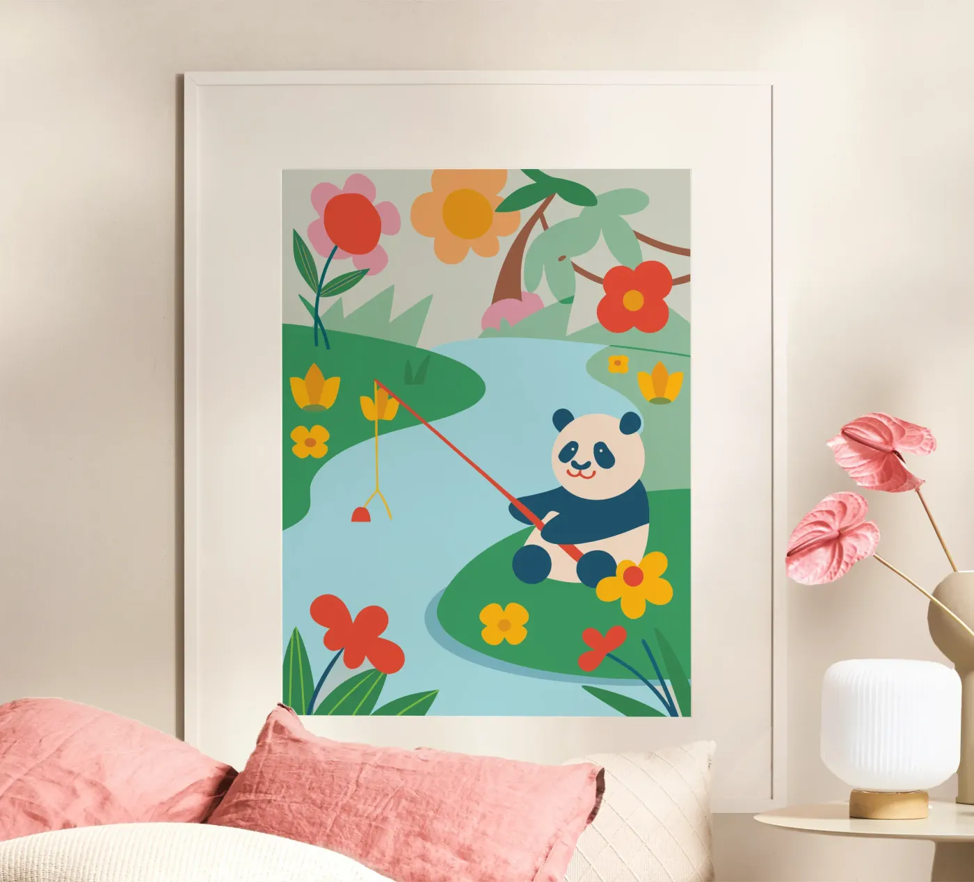 Fishing Panda poster by CUTE ANIMALS