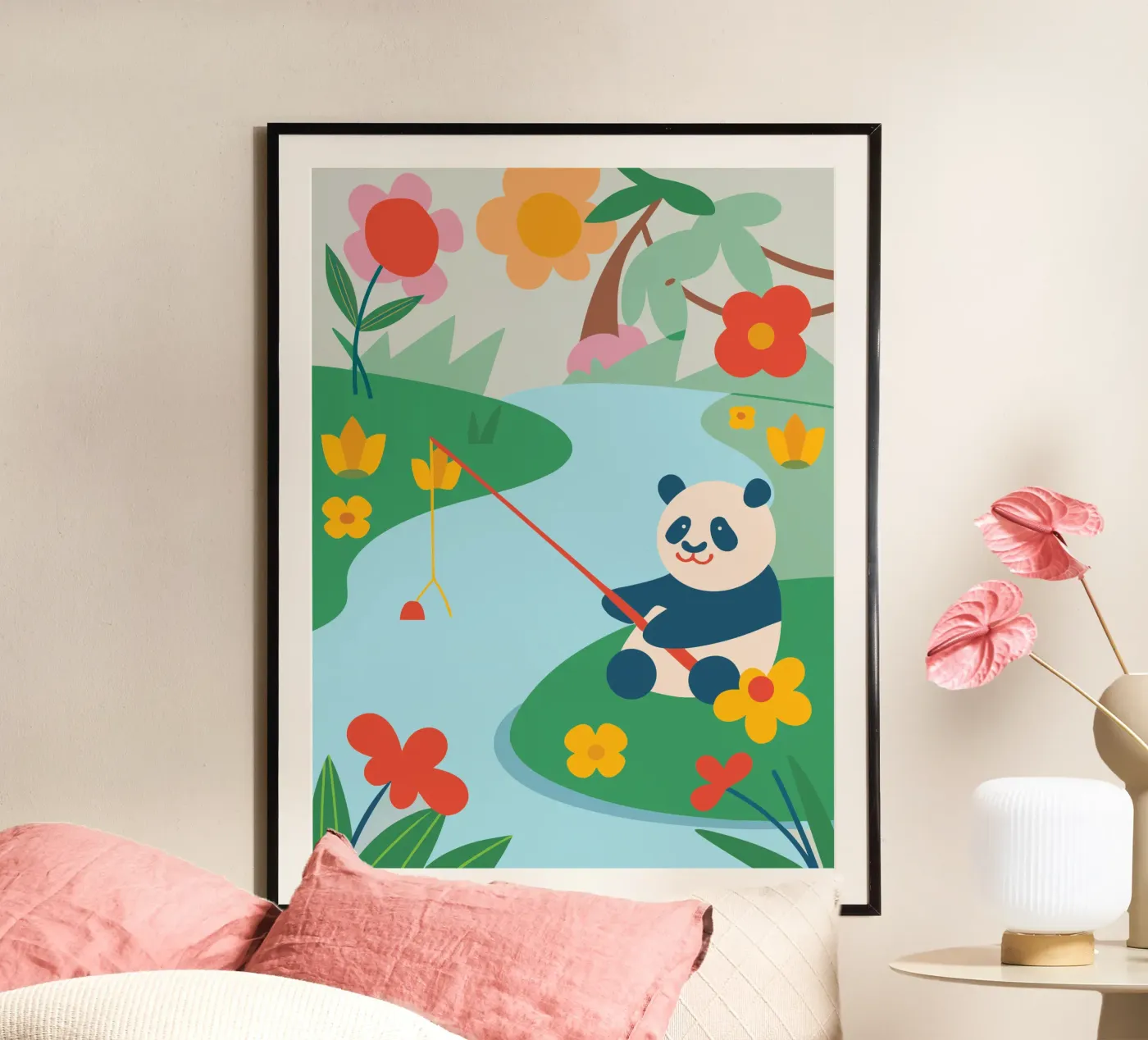 Fishing Panda poster by CUTE ANIMALS