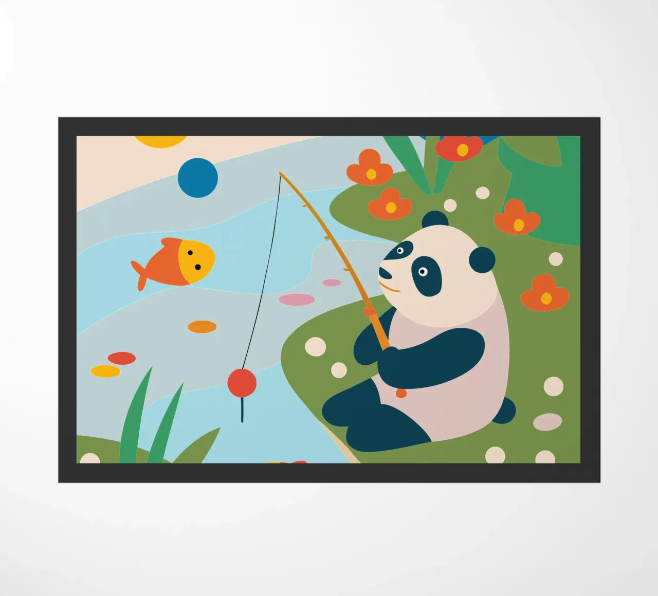 Fischereipanda Fußmatte von CUTE ANIMALS