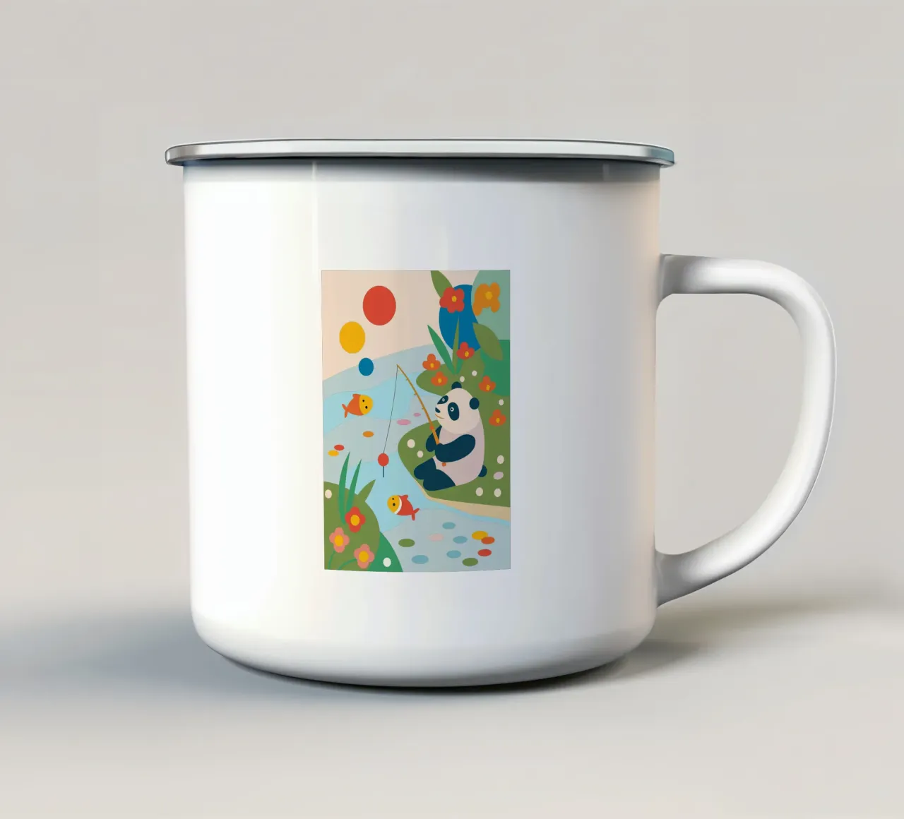 Panda da pesca tazza in smalto da CUTE ANIMALS