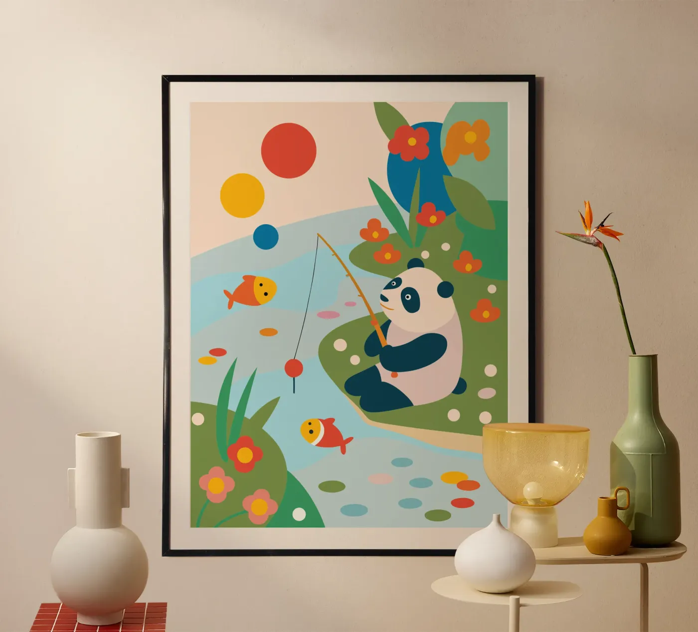 Panda da pesca poster da CUTE ANIMALS