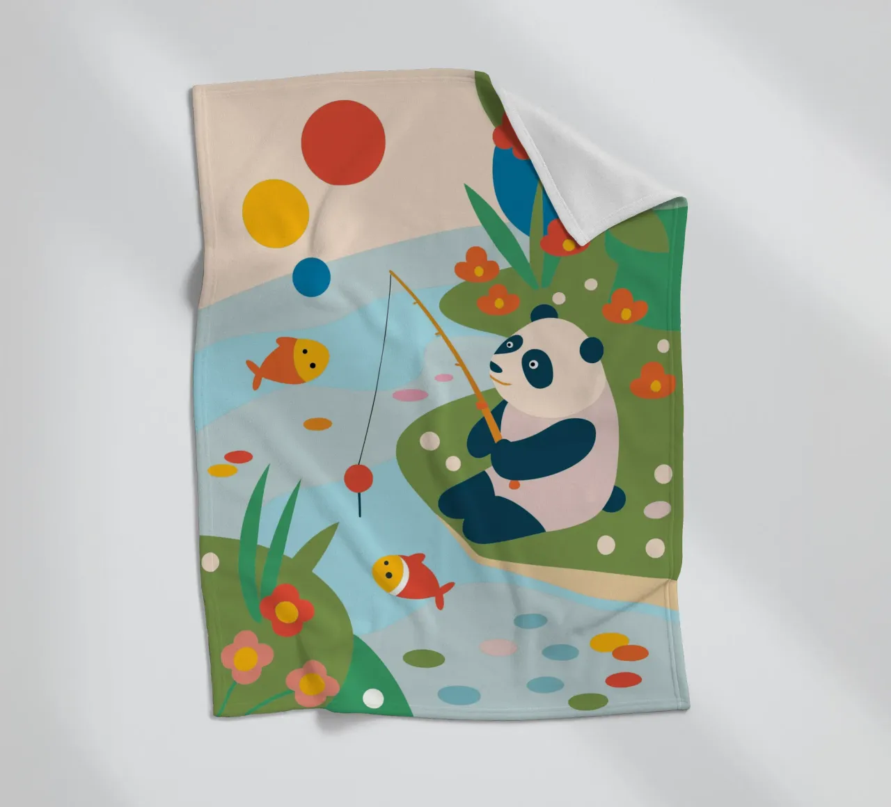 Fischereipanda Fleecedecke von CUTE ANIMALS