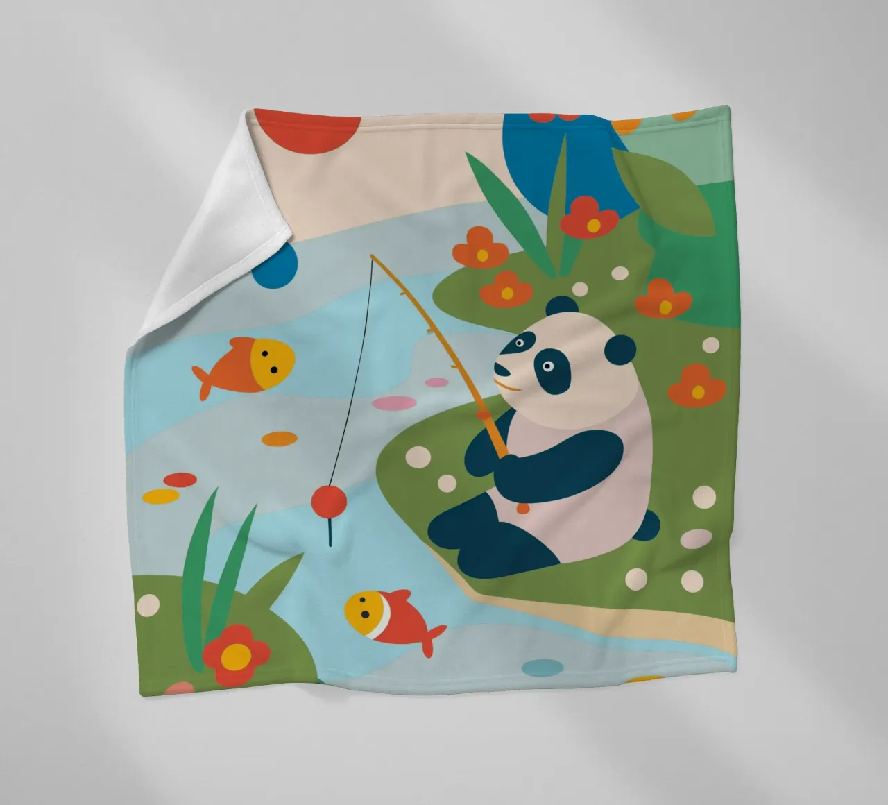 Fischereipanda Fleecedecke von CUTE ANIMALS