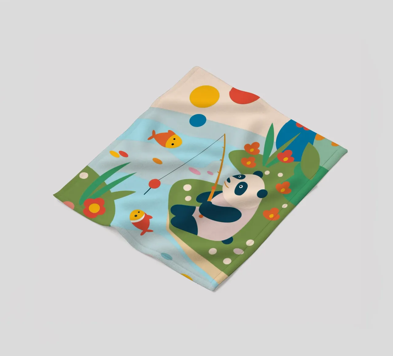 Fischereipanda Fleecedecke von CUTE ANIMALS