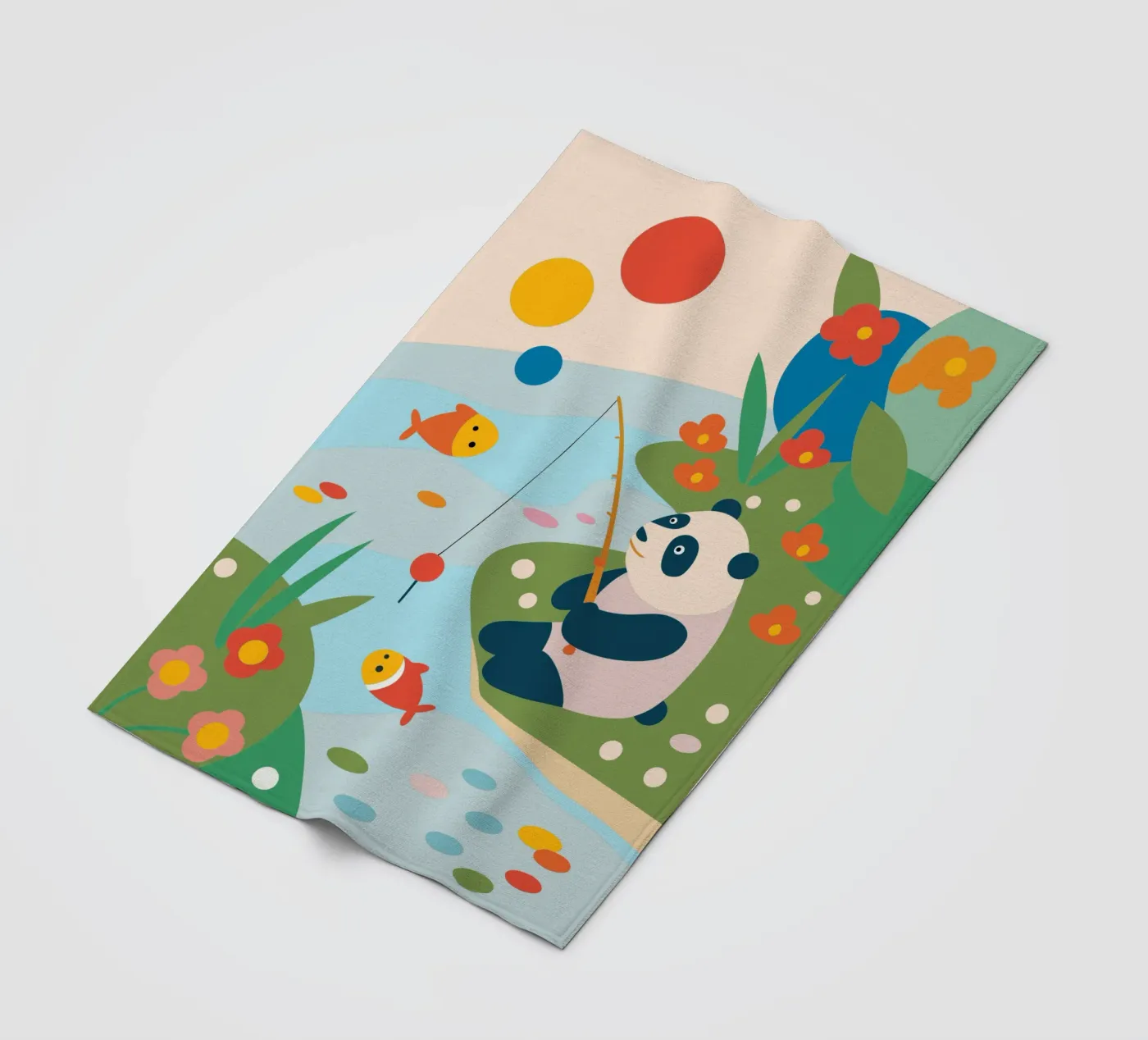 Fischereipanda Fleecedecke von CUTE ANIMALS