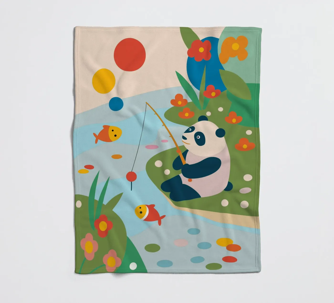 Fishing Panda Fleecedecke von CUTE ANIMALS