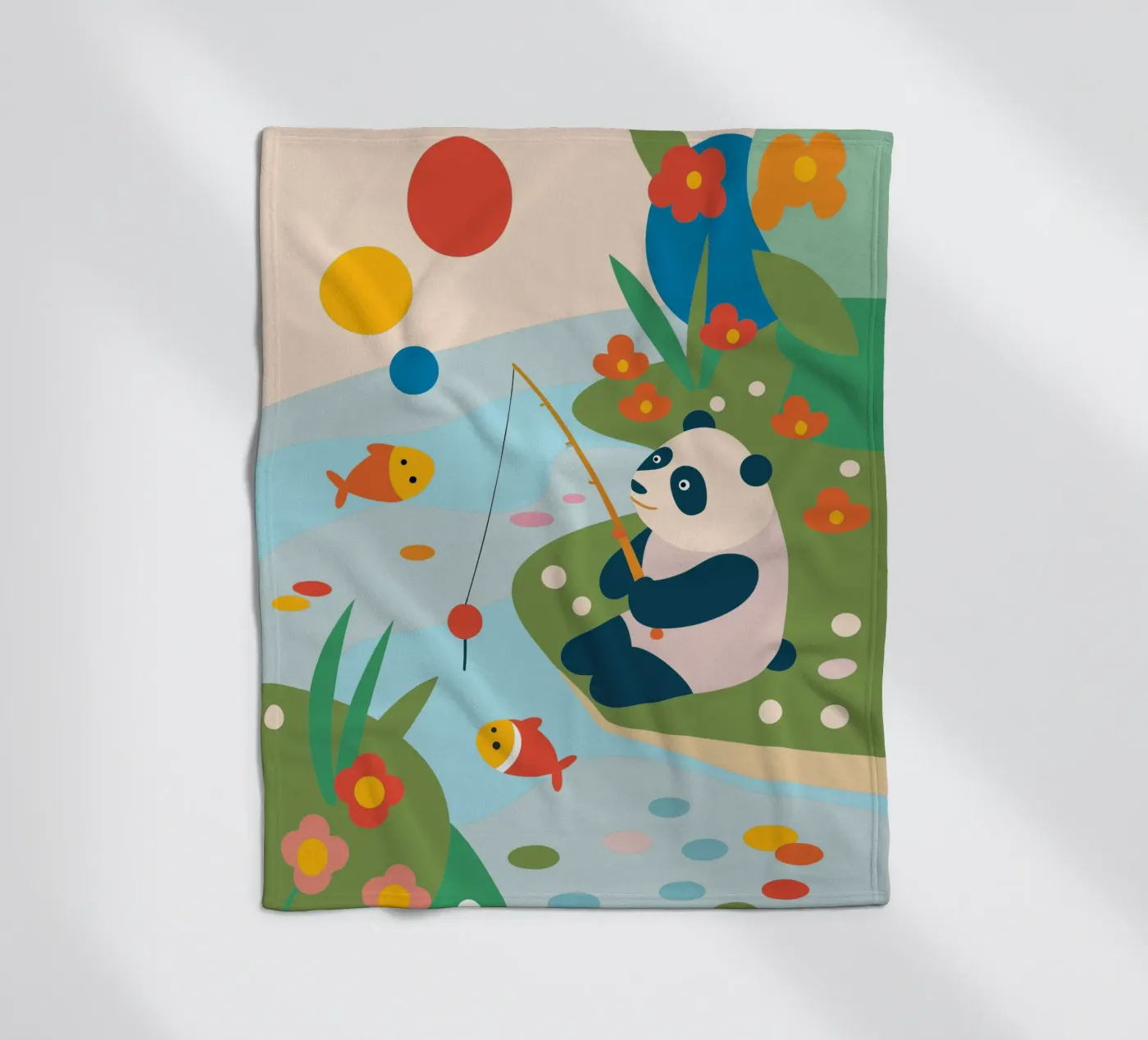 Fischereipanda Fleecedecke von CUTE ANIMALS