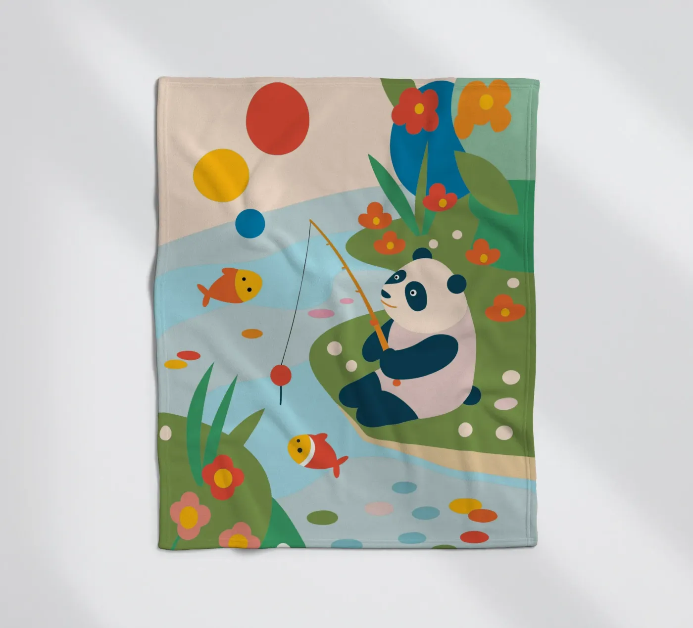 Fishing Panda Fleecedecke von CUTE ANIMALS