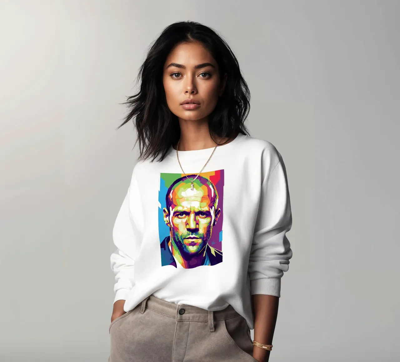 Jason Statham WPAP art style (1) felpa da Hantamrata