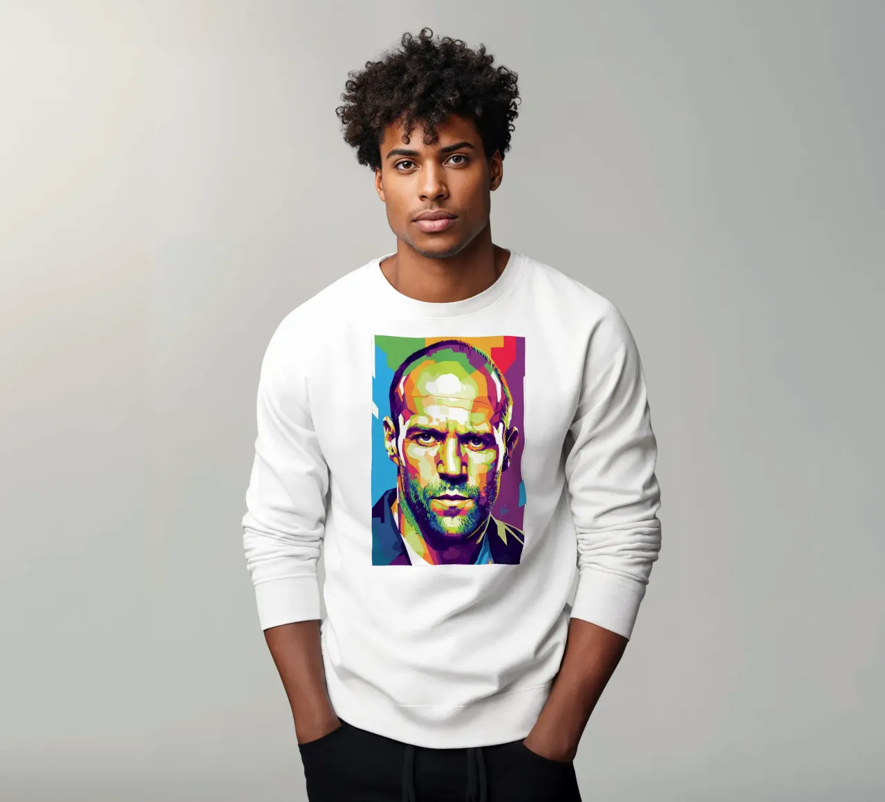 Jason Statham WPAP art style (1) felpa da Hantamrata