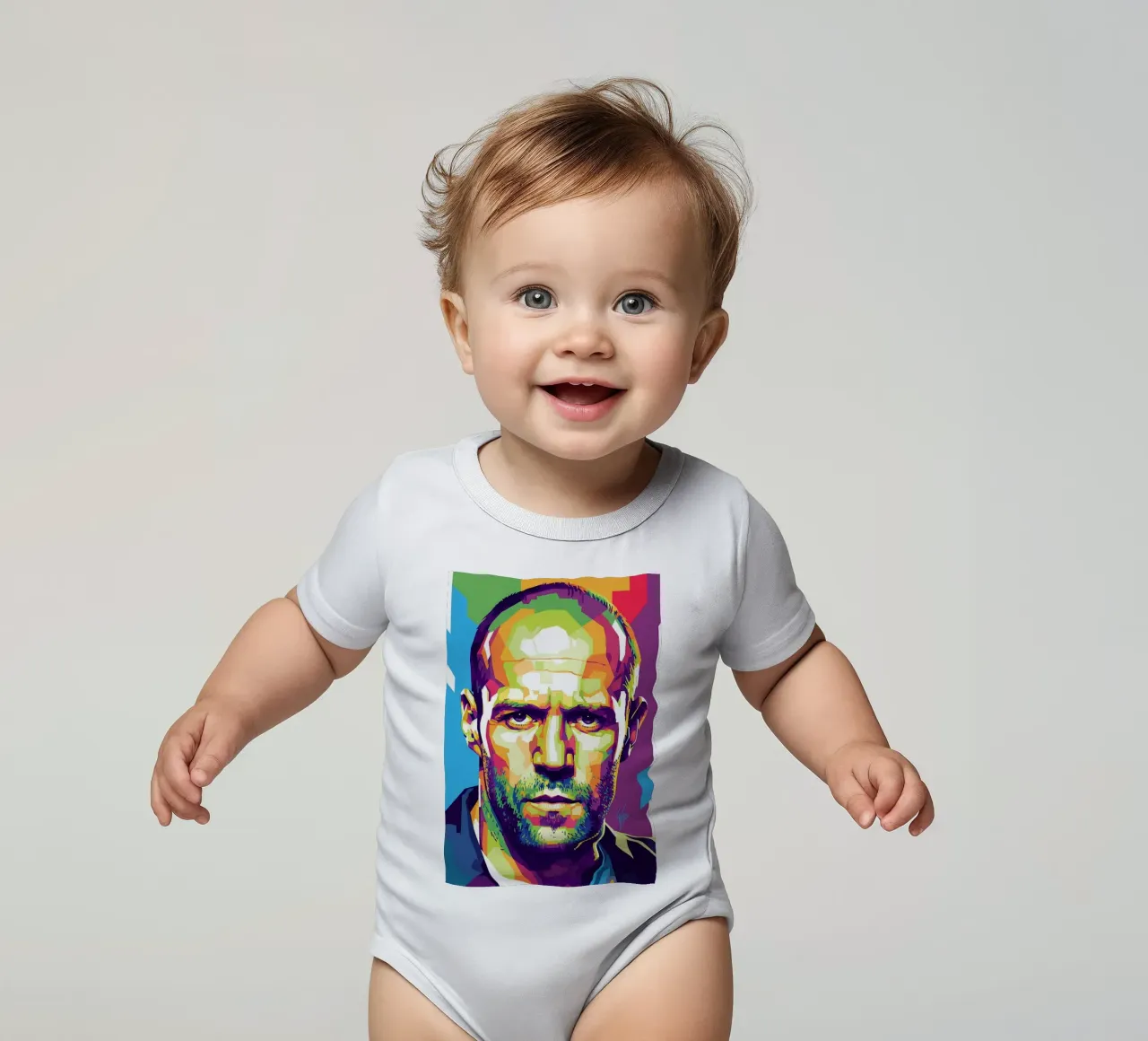 Jason Statham WPAP art style (1) body neonato maniche corte da Hantamrata