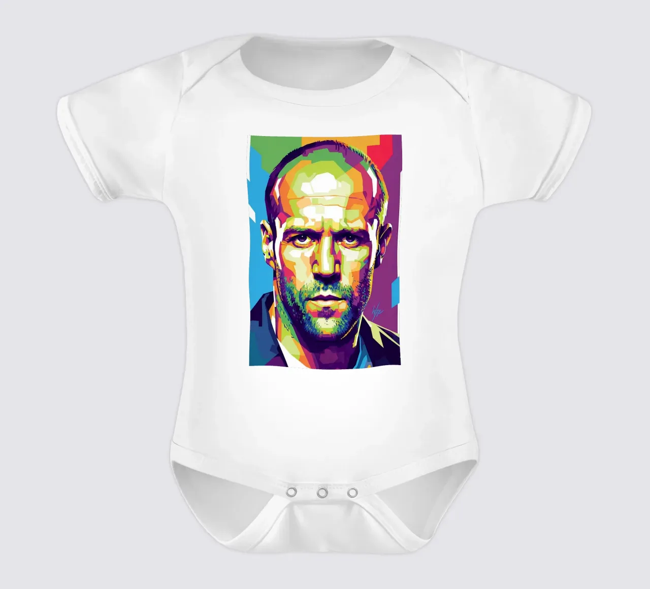 Jason Statham WPAP art style (1) body neonato maniche corte da Hantamrata