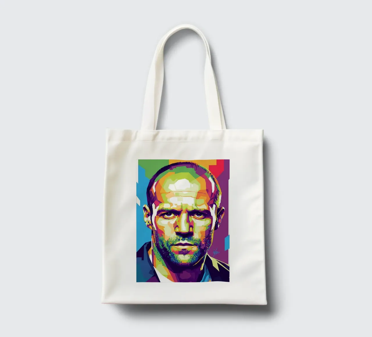 Jason Statham WPAP art style (1) borsa in juta da Hantamrata