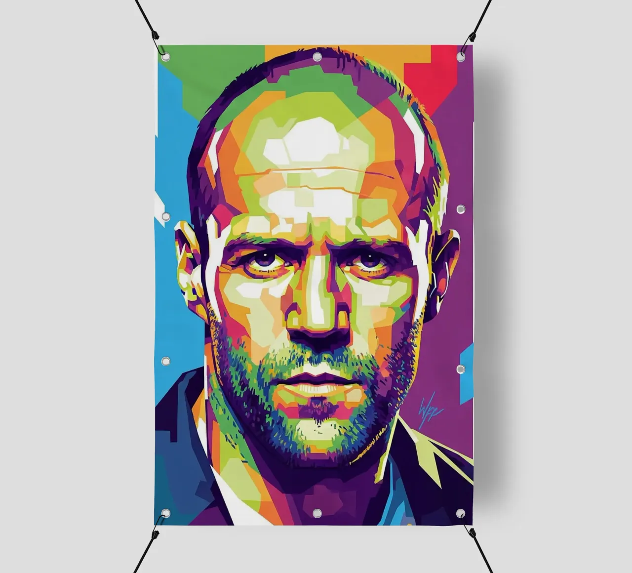 Jason Statham WPAP art style (1) telo in pvc da Hantamrata
