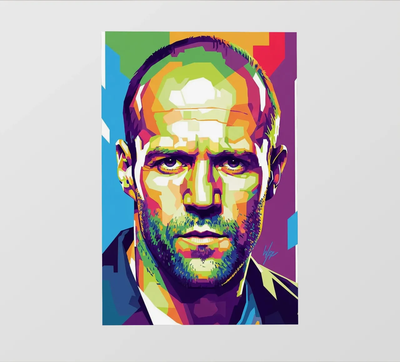 Jason Statham WPAP art style (1) telo in pvc da Hantamrata